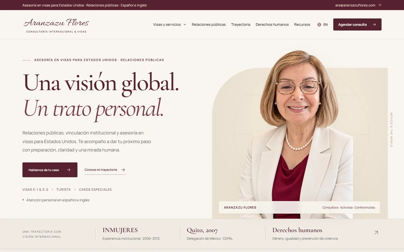 Aranzazu Flores — Consulting · Bilingual by Luciano Olguin